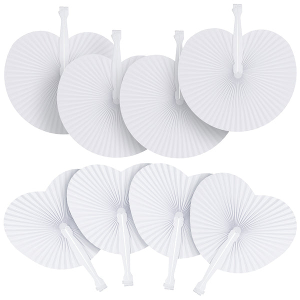 10/30pcs White Heart Accordion Paper Fans Wedding Party Decorations