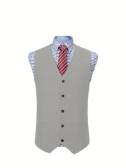 Men'S Vest Wool Blend Herringbone Vintage Men'S Fashion Vest, Groom Best Man Formal Wedding Party Casual Vest
