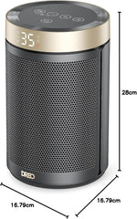 Dreo Electric Heater, 1500W Energy Efficient Space Room Heater, Upgrade Remote Portable Ceramic Fan Heaters, Thermostat, 3 Modes 12H Timer, Overheat & Tip over Protection, for Bedroom, Atom 316, Gold