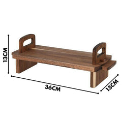 GEEZY Acacia Wooden Raised Serving Platter for Antipasti, Tapas, Entrees and Desserts, 36 x 13 x 13 cm