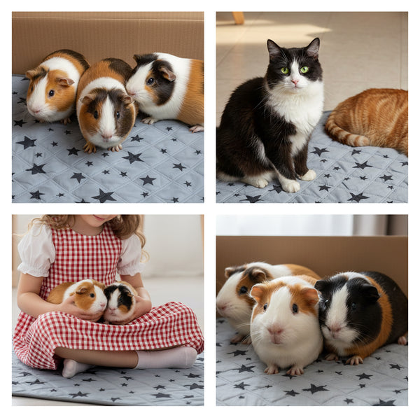 8-Pack Guinea Pig Cage Liners, Reusable Washable Absorbent Pee Pads, Bedding for Small Animals – Rabbit, Hamster, Chinchilla, Hedgehog