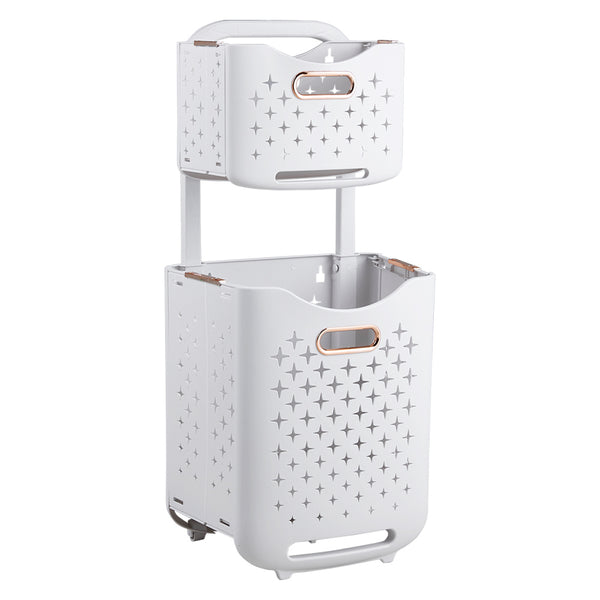 Foldable Newspaper and Magazine Holder with Wheels Multi-purpose Living Room Organisational Basket, Laundry Basket with Wheels Trolley-style Laundry Basket, Hard-wearing and Duration-proven, High Load-bearing Capacity