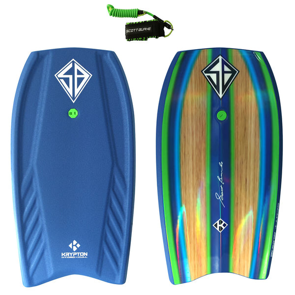 Scott Burke Krypton 3.5Ft (1.07M) Bodyboard with Coiled Leash in Blue