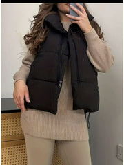 OverSize Puffer Duvet Gilet With Drawstrings