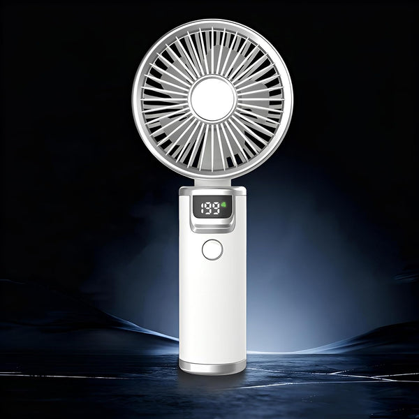 Rechargeable Handheld High-Speed Wind Turbine Fan, Outdoor Portable Small Fan, with Power and Gear Display, Long Press the Switch to Immediately Turn It Off.