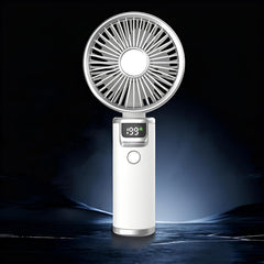 Rechargeable Handheld High-Speed Wind Turbine Fan, Outdoor Portable Small Fan, with Power and Gear Display, Long Press the Switch to Immediately Turn It Off.