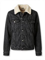 Women'S Sherpa Lined Denim Trucker Jacket – Warm Button-Up Jean Coat, Long Sleeve Casual Winter Outerwear