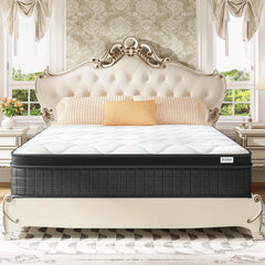 10-Inch Hybrid Pocket Spring Mattress Designed for Pressure Relief And Motion Isolation, Medium-Firm, Delivered in a Box.