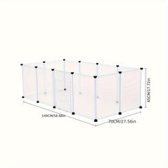 DIY 12 Panels Pet Fence Puppy Pen Crate Cage with Door Dog Rabbit Playpen Metal Enclosure