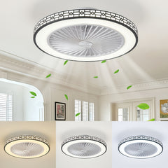 49cm Ceiling Fan with Light And Remote Control, Dimmable 3 Color Changing LED (3000K-6000K) Ceiling Fans with Lights, 6-Speed Ultra-Quiet Reversible DC Motor Ceiling Fan, Modern Fan Light for Bedroom, Living Room, Kitchen