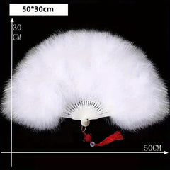 1pc New Feather Folding Fans Hand Fan Dance Costume Wedding Party Fans for Women