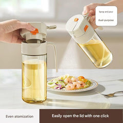 Oil Spray Bottle - Glass Oil Dispenser Bottle 600mL | Olive Oil Sprayer & Pourer for Grilling Baking Cooking Kitchen Utensils 22x7.5cm