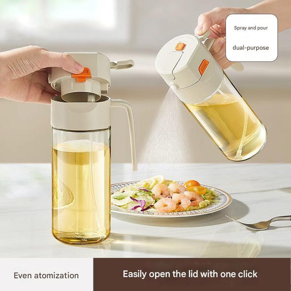 Oil Spray Bottle - Glass Oil Dispenser Bottle 600mL | Olive Oil Sprayer & Pourer for Grilling Baking Cooking Kitchen Utensils 22x7.5cm