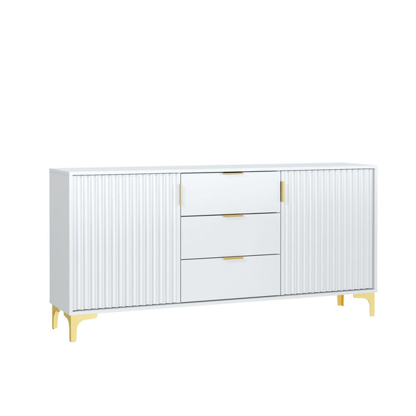 Tide Crest 140cm Modern Sideboard with Gold Accents and Storage