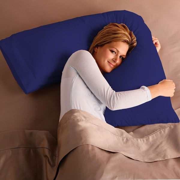 Adam Home V Pillow with Pillowcase Extra Filled Hollow Fiber for Neck Support, Orthopedic, Maternity Pregnancy & Nursing Super Soft & Comfortable V shaped Pillow with Pillowcase