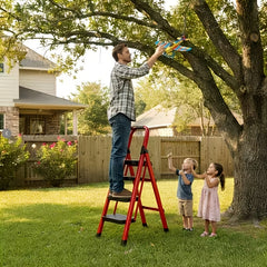 2/3/4/5-Step Ladder, Lightweight Folding Step Stool With Extra-Wide Anti-Slip Steps, 149.69 KG Capacity, Compact Space-Saving Design For Home, Kitchen.
