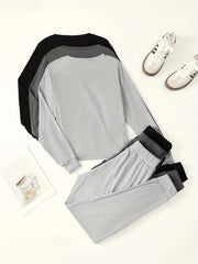 3pcs Women's Sportswear Set, Long Sleeve and Long Pants, Made of Fabric