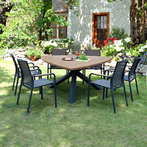 Pro Loisirs Ferrone 7 Piece Triangular Sling Dining Patio Set