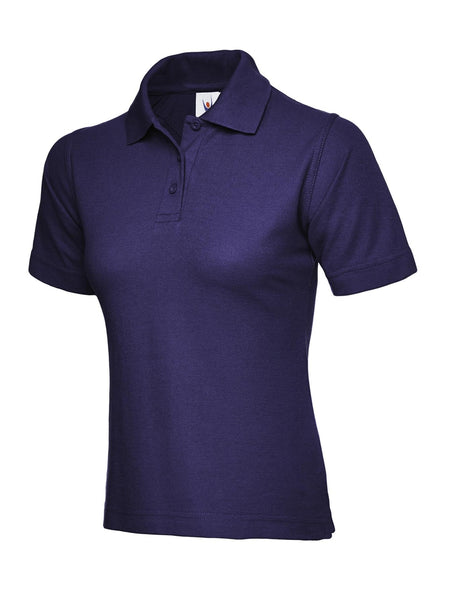 Uneek Clothing UC106 Women's Classic Short-Sleeved Poloshirt - Uniform, Casual or Office Wear | 50/50 Cotton Polyester | Plain Tee Top for Ladies, Side Vents