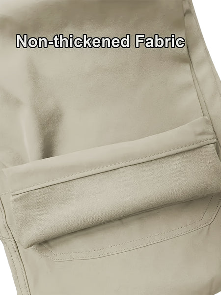2pcs Men'S Tactical Cargo Pants, Multi-Pocket Casual Style, Elasticity Composite Fabric, Breathable, Suitable for Casual Outing, Hiking, Outdoor Sports, Worn by Middle-Aged And Elderly, Spring And Autumn Style (Belt Excluded)