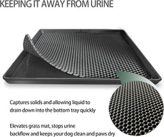 Goldouya Pet Potty Grass Mat with Tray, Complete Potty System for Indoor/Outdoor Puppy Training, Reusable Pet Litter Box Training Pads