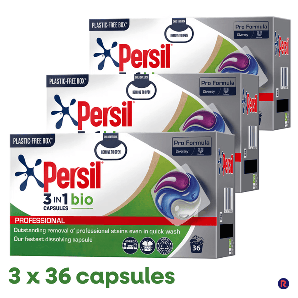 Persil Bio 3-in-1 Washing Capsules Pro Formula 108 Washes - 3 Pack (3 x 36 Capsules)