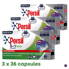 Persil Bio 3-in-1 Washing Capsules Pro Formula 108 Washes - 3 Pack (3 x 36 Capsules)