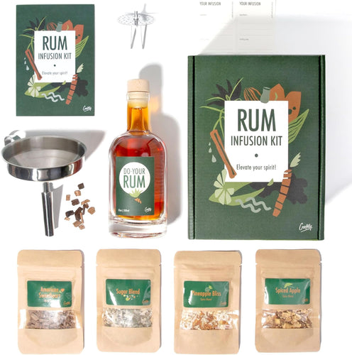 Rum Infusion Kit by Craftly | Natural Botanicals for Homemade Cocktails | Great Gift for Christmas, Wedding, Birthday, Valentine’S Day, Retirement | Gift Ideas for Men & Women L Spices & Bottle
