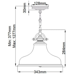 Quoizel Emery 1 Light Medium Pendant in 3 Finishes