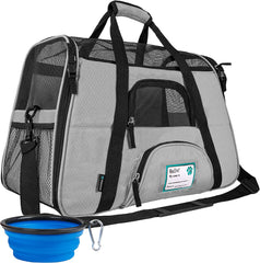 Petami Airline Approved Pet Carrier for Cat, Soft Sided Dog Carrier for Small Dogs, Cat Travel Supplies Accessories for Indoor Cats, Ventilated Pet Carrying Bag Medium Large Kitten Puppy, Large Pink