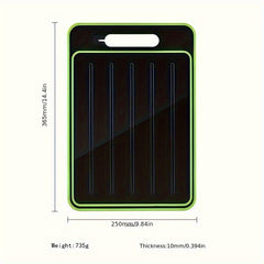 1pc Heavy-Duty Plastic Cutting Board with Non-Slip Surface & Hanging Hole - Space-Saving Kitchen Prep Station, Easy-Clean Black Chopping Board with Measurement Markings & Rounded Edges, Durable Multipurpose Food-Safe Plastic Board for Meat, Vegetables, Fr