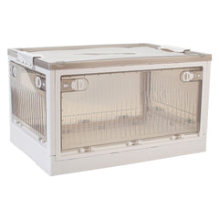 Extra Large Storage Bins with Lids, Plastic Stackable Toy Storage Box Organizer with Wheels, Foldable Rolling Storage Containers Storage Trunk for Clothes Snacks Toys Sundries Books Camping, Perfect for Living Room, Bedroom, Dorm, 61.5x42x34.5cm