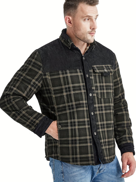 US Size Men'S Casual High-Quality Fall/Winter Plaid Jacket