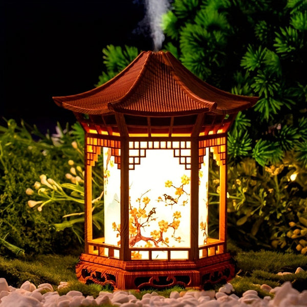 Chinese-Style Mini Humidifier & Night Light - USB- Portable Cool/Dry Mist Air Humidifier with Traditional Pagoda/Tortoise Design, ABS Quiet Operation for Home, Office, Car, - Ideal Gift for & (USB-, Humidifiers for Bedroom