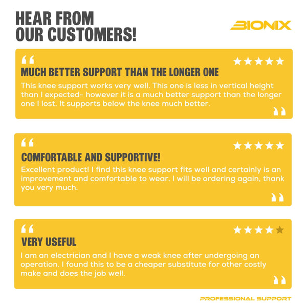 Bionix Knee Support with Open Patella - Adjustable Knee Brace for Arthritis, Sports Injury, Meniscus Tear, Joint Pain, ACL, Runners Knee Support for Men and Women - Knee Brace with 3 Straps