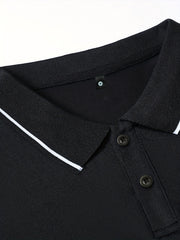 3pcs Set of Summer Collared Men'S Short Sleeve Polo Shirts Solid Color Plain Multicolor Golf Shirts Casual Athletic Wear Men'S Top