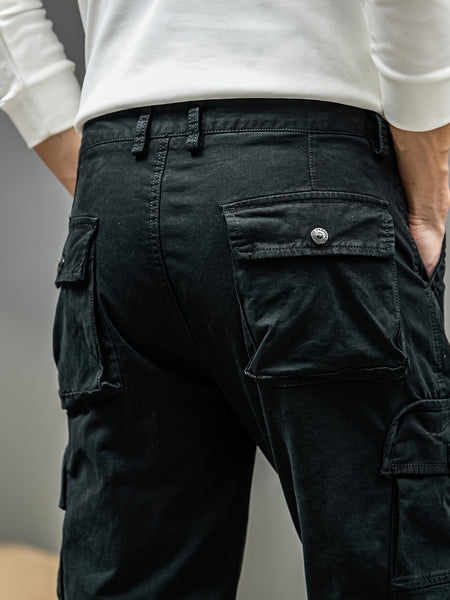 Men's Casual Cargo Pants, Multi-pocket, All-season American Street Style Loose Straight-leg Pants,  Blend, Machine Washable, Suitable for Casual Wear, Practical Workwear, Leisure Cargo Design, for Daily Outings and Travel