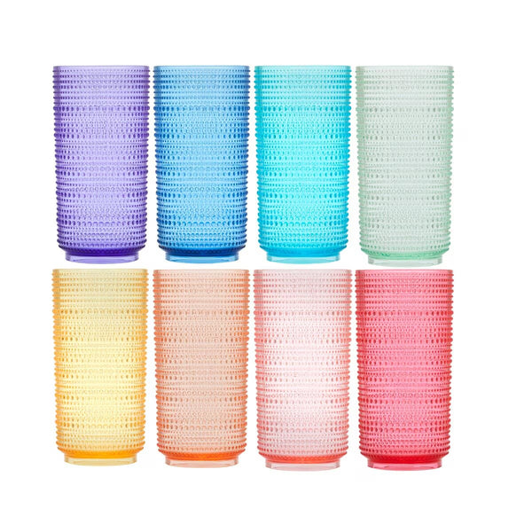 Pandex Acrylic Beaded Stacking Tumblers, 650Ml, 8 Pack