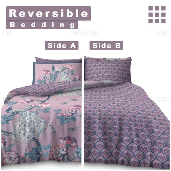 VELVETIO Alexia Printed Duvet Cover Set with Matching Pillowcases | Lightweight, Ultra Soft & Wrinkle-Resistant Comforter Cover with Secure Button Closure | Designed for Easy-Care and Long-Lasting Comfort | Available in Single Double & King Sizes | Stylis