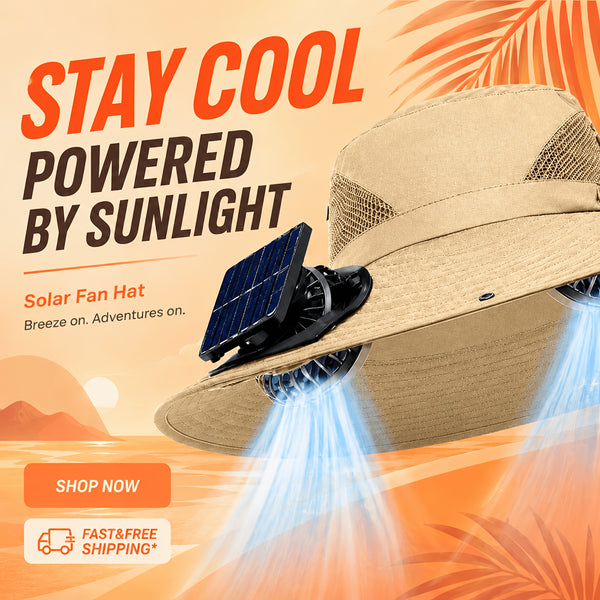 Dual Fan Wide Brim Hat with USB Rechargeable Cooling System, Breathable Outdoor Suitable for Beach, Hiking, Farm Visits, USB for -the- Power, Portable for Adults