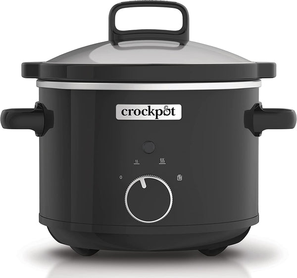 Crock-Pot Slow Cooker | Removable Easy-Clean Ceramic Bowl | 1.8 L Small Slow Cooker (Serves 1-2 People) | Energy Efficient | Black [CSC080]