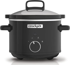 Crock-Pot Slow Cooker | Removable Easy-Clean Ceramic Bowl | 1.8 L Small Slow Cooker (Serves 1-2 People) | Energy Efficient | Black [CSC080]