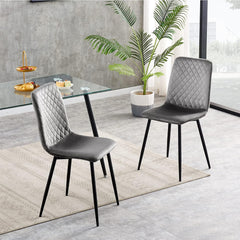 mcc direct Set of 2 Designer Velvet Chairs Fabric Dining Chairs with Metal Legs-Lexi Chairs