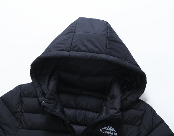 Men's winter Windproof warm Jacket hooded and detachable casual jacket, Men's Fashionable Quilted, Machine Washable - Heavy-Duty Cold Weather Coat, Men's Winter Outdoor Activities Slightly High Quality Jacket High Quality Business Black Jacket.