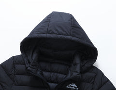 Men's winter Windproof warm Jacket hooded and detachable casual jacket, Men's Fashionable Quilted, Machine Washable - Heavy-Duty Cold Weather Coat, Men's Winter Outdoor Activities Slightly High Quality Jacket High Quality Business Black Jacket.