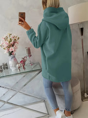 Women'S Hooded Jacket - Long Sleeve Coat with Front Zipper Closure, Lightweight Outerwear for Everyday & Formal Outfits - Spring/Fall Transitional Layering Piece, Spring Fall Clothing, Casual Style, Durable Fabric, Office Wear