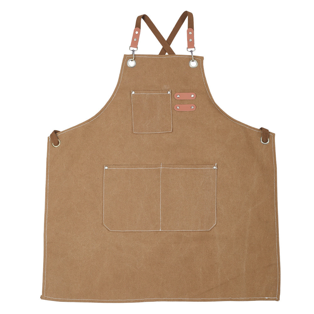 Chef Apron with Gift Box - Unisex Kitchen Apron for Cooking, Baking, BBQ, Painting - Durable Cotton Canvas, Cross Back Design - Ideal for Cafés, Restaurants, Gardening & Gifts