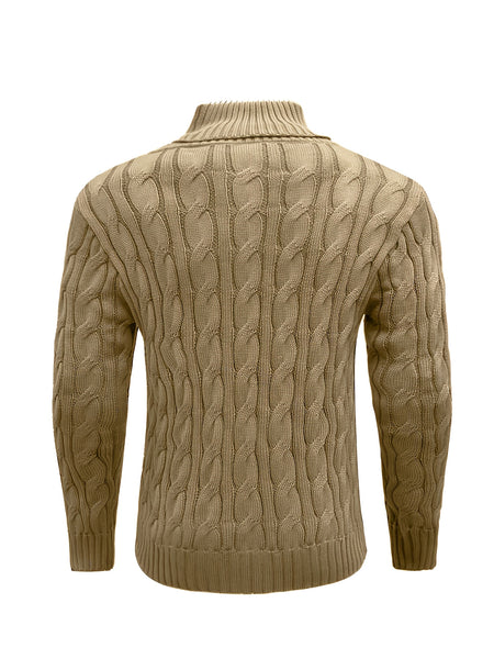 Men's Mature Business Sweater - New Autumn/Winter Lapel Ribbed Knitwear, Fashionable Solid Color Pullover, Suitable for Layering and Wearing Over Clothes