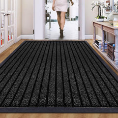 1pc Indoor/Outdoor Rug – 7 Stripe Polypropylene Woven Design with PVC Rubber Back – Heavy-Duty, Waterproof, Non-Slip Dirt-Grabber – Ideal for Entrance, Hallway, Kitchen, Living Room & High-Traffic Areas