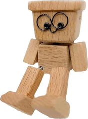 Shaking Wooden Man Figurine, Charming Little Wooden Figure That Sways, Handmade Shaking Feet Little Man, Funny Interior Car Ornaments for Car Dashboard